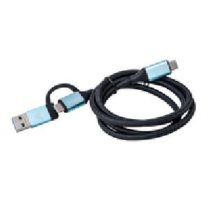 i-tec USB-C auf USB-C Kabel mit integriertem USB 3.0 Adapter - 1 m - USB C - USB C - USB 3.2 Gen 1 (3.1 Gen 1) - 10000 Mbit/s - Schwarz - Blau